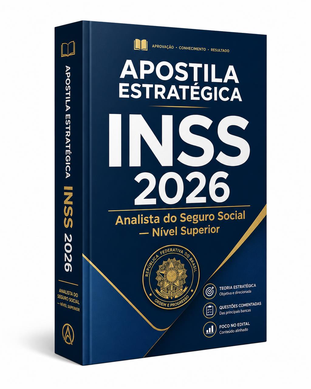 Capa da Apostila Estratégica INSS 2026 — Analista do Seguro Social, nível superior